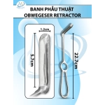banh phẫu thuật Obwegeser Retractor, banh phẫu thuật hàm mặt 22.7cm LỚN VỪA D5.7cm r1.2cm