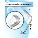 Banh vén phẫu thuật wieder Dài 16cm dài 13cm, móc 2,5cm, thân móc 1,4cm