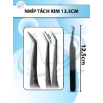 Bộ nhíp nối mi, nhíp tách kim 12.5cmD8mm  ( BAO TEST) đầu khít gắp siêu nhẹ có thể dùng nối mi