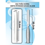 Đục phẫu thuật xương Smith-Petersen Gouge 20cm lòng máng cong,  đầu D10cm R1.4cm nặng 217g
