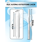 Đục xương (osteotome) 24cm lòng máng thẳng, đầu D6.5cm R1.2cm 204g