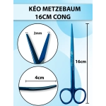 Kéo bóc tách 16cm cong, kéo metz super cut đầu to cắt khoẻ