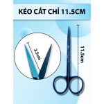 Kéo cắt chỉ 11,5cm, kéo y tế, kéo cắt mí mắt thân nhỏ lưỡi mỏng