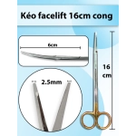 Kéo facelift 16cm cong, kéo căng da mặt