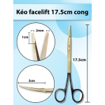 Kéo facelift 17.5cm cong, kéo căng da mặt