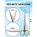Kéo metz 16cm cong, kéo đầu to thân dày cắt khoẻ, kéo bóc tách gân cơ