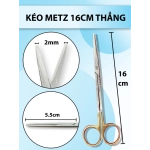 Kéo metz 16cm thẳng, kéo đầu to thân dày cắt khoẻ, kéo bóc tách gân cơ