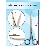 Kéo metz 17.5cm cong, kéo metz 18cm supercut, kéo bóc tách đầu nhỏ, cán đen