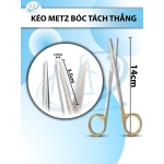 Kéo metz bóc tách 14cm thẳng TC lưỡi 3,5cm