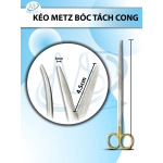 Kéo metz bóc tách 25cm cong TC, lưỡi kéo 4,5cm tù 3mm