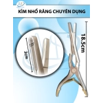 Kẹp chỉnh vách ngăn mũi có hàm cắt xuyên dài 18,5cm công thái học, đầu kẹp d2cmxr3,5mm cong 4cm