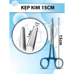 kẹp kim 15cm, đầu nhỏ D1.5cm R2mm Cán xanh, kìm mang kim có tips TC không tuột chỉ, khóa nhẹ thay