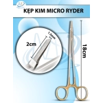 Kẹp kim Micro Ryder Dài 18cm, lưỡi kẹp 2cm rộng 1,5mm