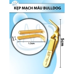 Kẹp mạch máu bulldog 5cmx2mm cong Dài 5cm kẹp 1,5cm rộng 2mm
