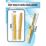 Kẹp mạch máu bulldog 6,5cmx2mm thẳng, Dài 6,5 kẹp D2 R2mm