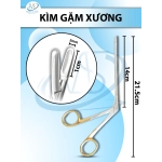 Kìm gặm xương, Kẹp chỉnh hình cột sống Dài 21.5cm,chiều dài làm việc 14cm, đầu gặm ngang D1cmxr2.5mm