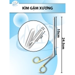 Kìm gặm xương, Kẹp chỉnh hình cột sống Dài 23.5cm,chiều dài làm việc 15cm, đầu gặm Dài 23.5cm D9mm R2mm