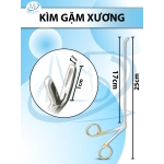 Kìm gặm xương, Kẹp chỉnh hình cột sống Dài 25cm,chiều dài làm việc 17cm, đầu gặm lên D1cm R2mm