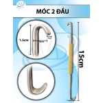 Móc 2 đầu 15cm đầu móc d1,5cmxr0.4cm cong móc 0.8