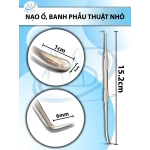 Nạo ổ, banh phẫu nhỏ Dài 15,2cm, đầu nạo d1xr0,5cm, Đầu banh nhọn d0,6cm