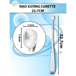 Nạo xương curette Dài 22.7cm LỚN (D1.6cm R1.3cm)