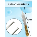 Nhíp adson mấu 0.7 nỉa adson mấu, nhíp y tế, nhíp bầu mấu, nhíp adson mấu to