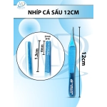 Nhíp cá sấu TC 12cm D1.3cm Drang 6mm R2mm xanh