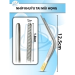 Nhíp khuỷu tai mũi họng 12.5cm D1.8cm, Đầu nhíp 1.5mm
