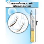 Nhíp phẫu mắt mấu siêu nhỏ dài 8cm đầu nhíp cong 0,5mm