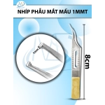 Nhíp phẫu mắt mấu siêu nhỏ  dài 8cm đầu nhíp cong 1mmt