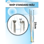 Nhíp Standard 25cm mấu, nhíp phẫu tích mấu đầu nhíp 2mm
