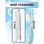 Nhíp standard KM, Nhíp phẫu tích KM dài 20,5cm đầu nhíp d2,1cmxr2mm