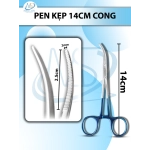 Pen kẹp cong 14cm, đầu D2.5cm R2mm