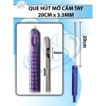 Que hút mỡ tay cầm 3,5mmx20cm, 3 lỗ tháp tròn, lỗ to d5mmxr3,5mm, 2 lỗ nhỏ d4mmxr2,5mm