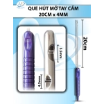 Que hút mỡ tay cầm 4mmx20cm, 3 lỗ tháp tròn, lỗ to d5,5mmxr4mm, 2 lỗ nhỏ d4,5mmxr3,5mm