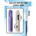 Que hút mỡ tay cầm 4mmx25cm, 3 lỗ tháp tròn, lỗ to d6mmxr4mm, 2 lỗ nhỏ d5,5mmxr3,5mm