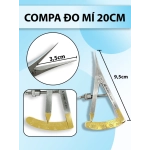 Thước đo mí 20cm thẳng, compa đo mí