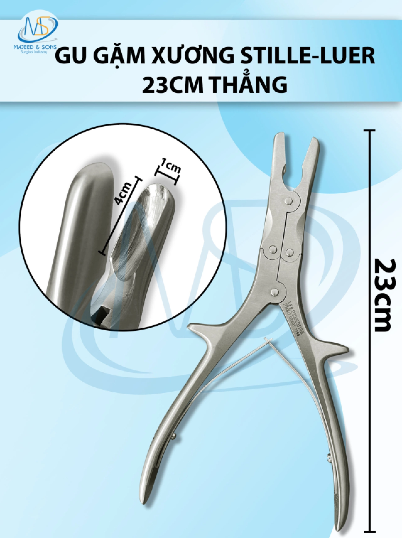 Gu gặm xương cộng lực Stille- Luer 23cm thẳng