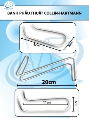 Banh phẫu thuật Collin-Hartmann Dài 20cm, đầu R3cm dài D11 ngắn D8cm