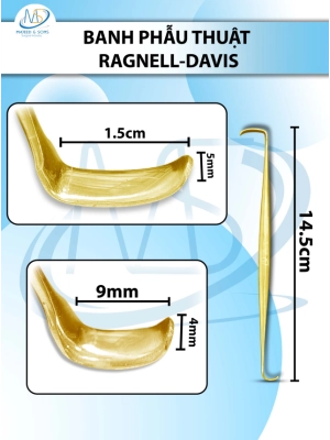 Banh phẫu thuật Ragnell-Davis 14.5cm 15x5mm 9mmx4mm VÀNG