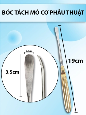 Bóc tách 19x0,6cm, dụng cụ bóc tách mô cơ trong phẫu thuật nâng ngực, dụng cụ bóc tách phẫu thuật mông