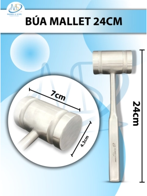 Búa xương Mallet phẫu thuật Dài 24cm D7cm R4.3cm, nặng 1.164g