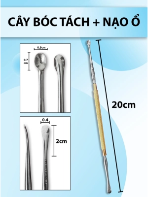 cây bóc tách 1 đầu, 1 đầu nạo ổ, cuvet
