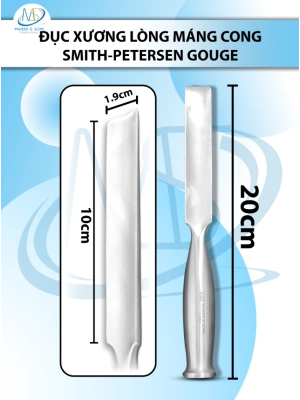 Đục xương lòng máng  Smith-Petersen gouge 20cm D10cm R1.9cm 244g