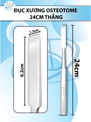 Đục xương (osteotome) 24cm thẳng, đầu D6.3cm R1.3cm 204g