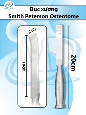 Đục xương Smith Peterson Osteotome 20cm cong D10cm R1.6cm nặng 278g