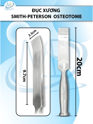 Đục xương Smith Peterson Osteotome cong 20cm D9.7cm R2.5cm 266g