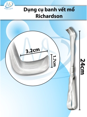 Dụng cụ banh vết mổ Richardson 24cm 1 đầu D3.2cm R1.7cm