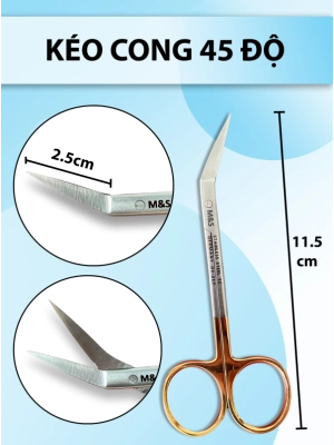 Kéo cong 45 độ, kéo cắt vách ngăn, kéo có TC cắt bén không rít