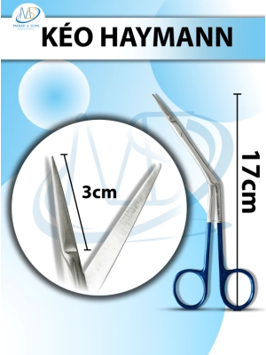 Kéo heymann Dài kéo 3cm 17cm, rộng tù 1mm